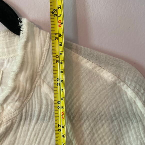 We The Free White Gauze Oversized Flowy Button Down Shirt Women's size Small - Picture 9 of 11